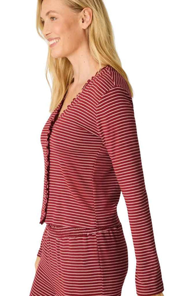 Long Sleeve Pj Top-Pretty Stripes