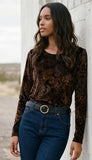 Velvet Burnout Shirttail Top