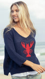 Lobster 3/4 Sleeve V Neck
