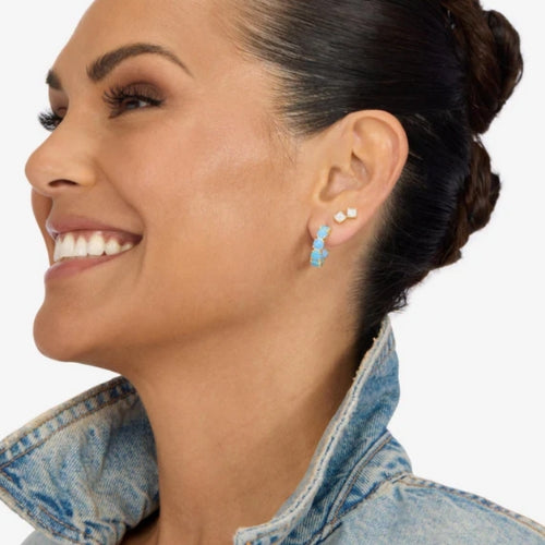 Oh She Fancy .75' Blue Opal Hoop