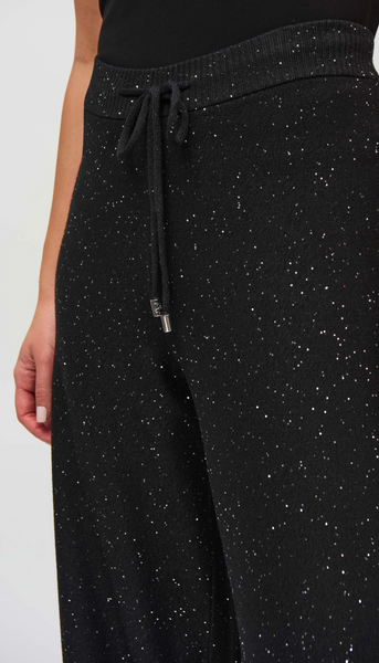 Sequined Sweater Knit Culotte Pants