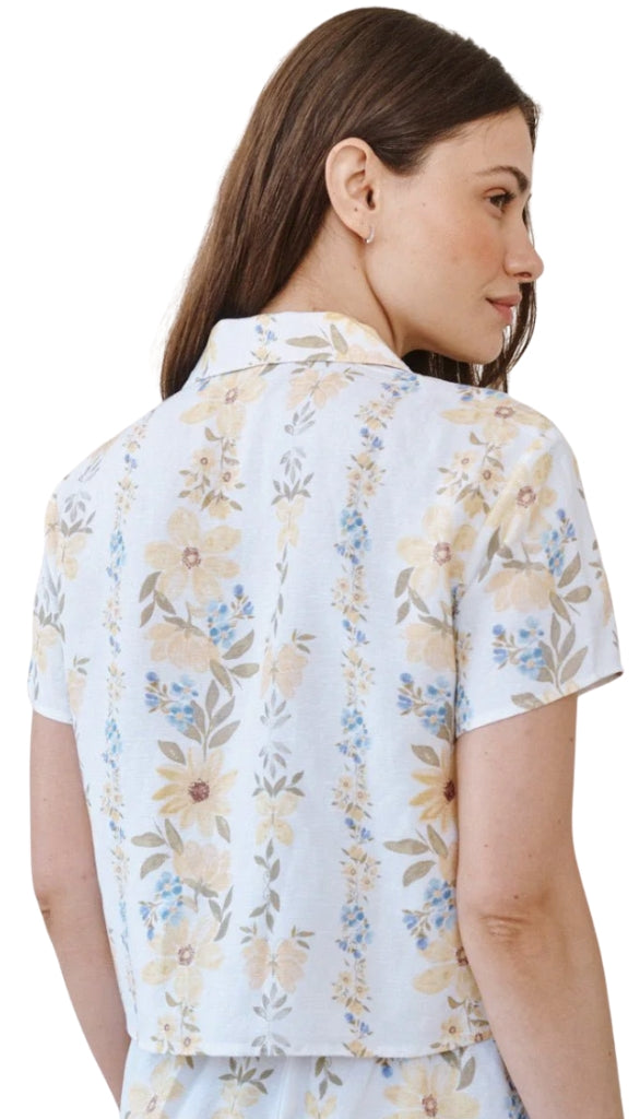 Short Sleeve Knotch Collar Shirt