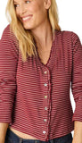 Long Sleeve Pj Top-Pretty Stripes