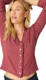 Long Sleeve Pj Top-Pretty Stripes