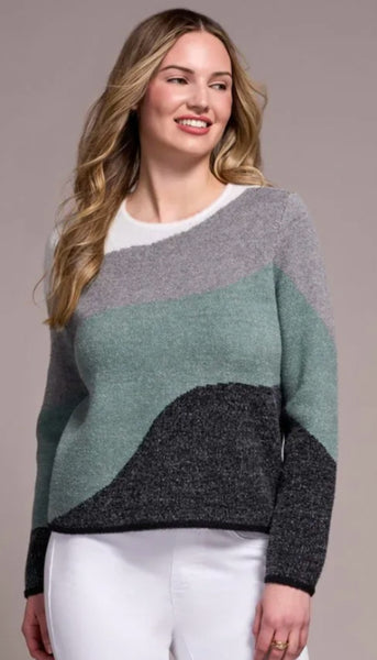 Crew Neck Jacquard Sweater