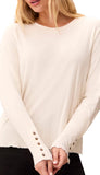 Long Sleeve Crew Neck With Button Detail