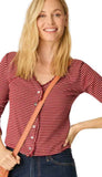 Long Sleeve Pj Top-Pretty Stripes