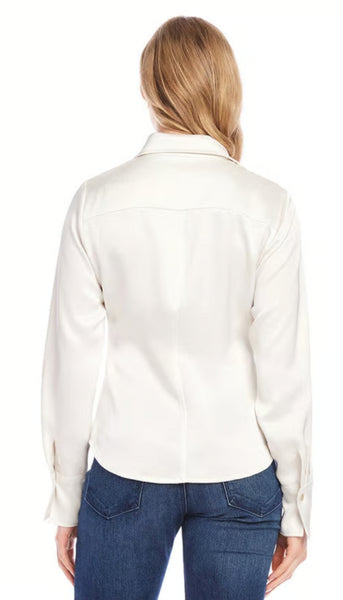 Satin Side Pleat Shirt