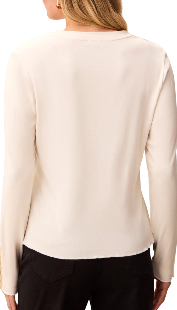 Long Sleeve Crew Neck With Button Detail