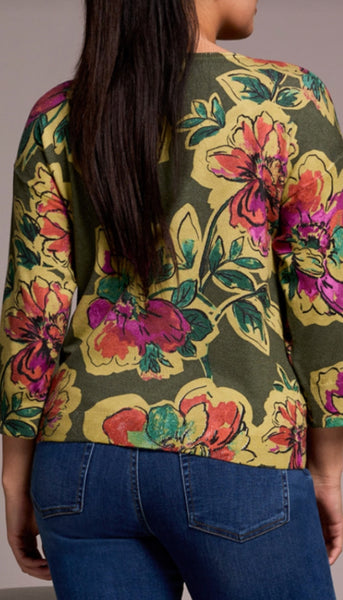 Soft Yarn 3/4 Sleeve Crewneck