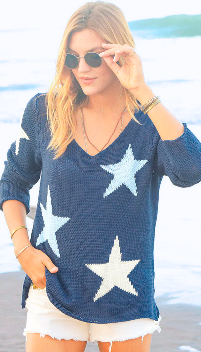Hanna Star V Neck Sweater