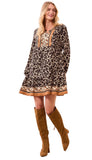 Long Sleeve Dress With Border Print