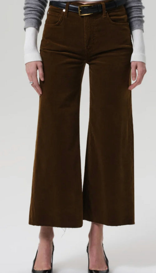 Lyra Wide Leg Crop In Corduroy - Manuka