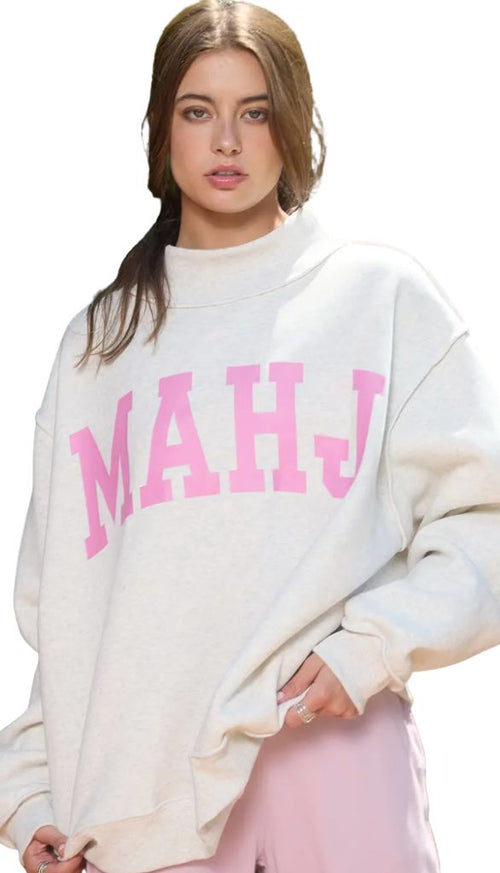 Mahj & Bam Mock Neck Sweatshirt-Reversible