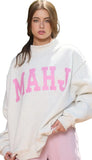 Mahj & Bam Mock Neck Sweatshirt-Reversible