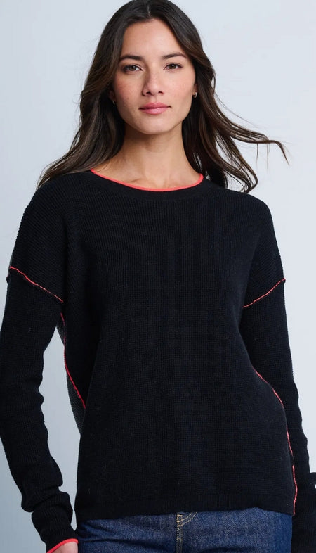 Grey Mix Ground Intarsia Rib Sweater