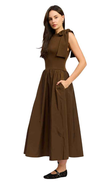 Jane Mixed Media Midi Dress