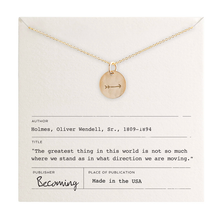 Going Places Compass Necklace - Gold Dip
