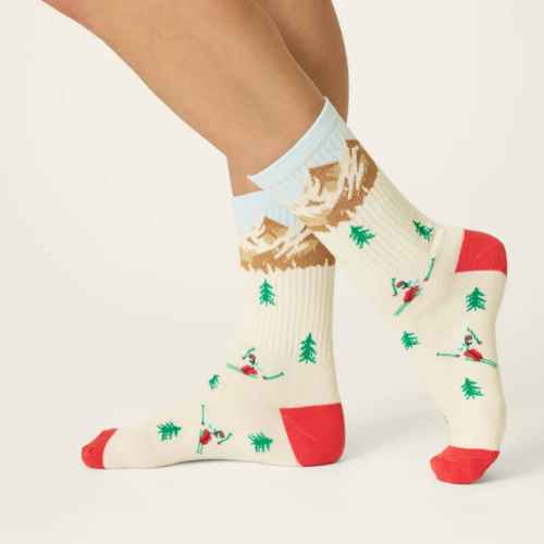 Landscape Skiing Rib Crew Sock