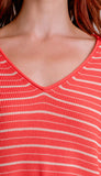Tira V-Neck Raglan Stripe