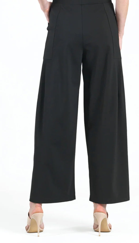 Wide Leg Pant With Pleated Pockets