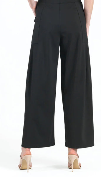 Wide Leg Pant With Pleated Pockets