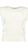 Stella Crochet Sweater Tank - White