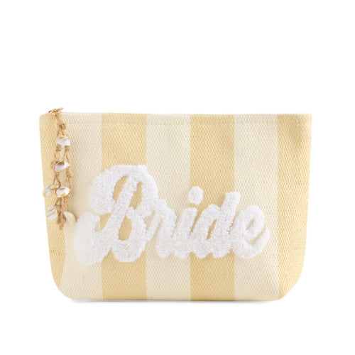 "Bride" Stripe Zip Pouch