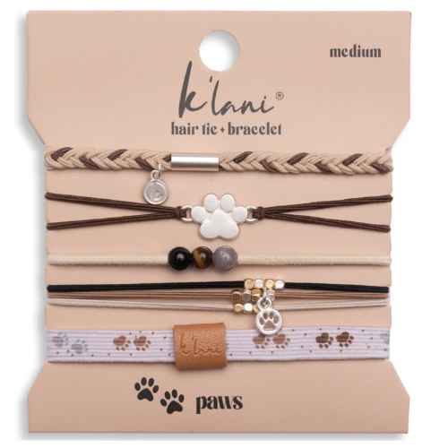 Hair Tie Bracelet-Paws, Medium