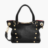 Daniel Medium Black Bag, Red Zip
