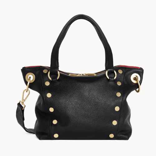 Daniel Medium Black Bag, Red Zip