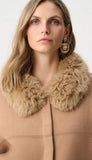 Sweater Jacket With Detchable Faux Fur