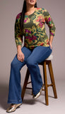 Soft Yarn 3/4 Sleeve Crewneck
