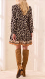 Long Sleeve Dress With Border Print