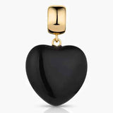 Gemma Onyx Heart Bail Charm