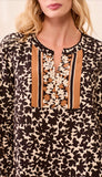 Long Sleeve Dress With Border Print