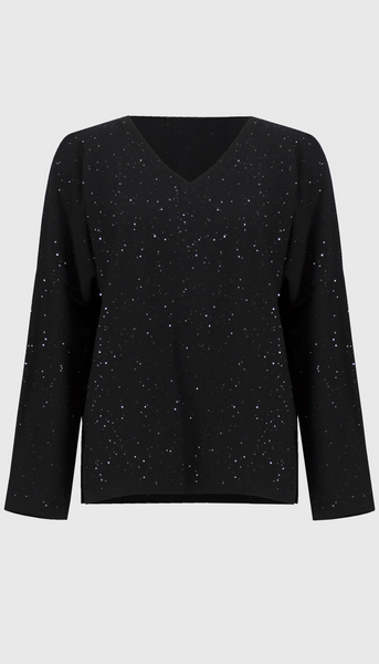 Sequined Sweater Knit Boxy Top