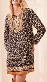 Long Sleeve Dress With Border Print