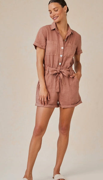 Rolled Hem Utility Romper