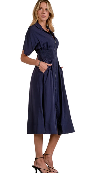 Smock Waist Midi Dress