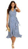 Coastal Shores Wrap Midi Dress