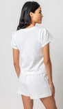 Pleated Cap Sleeve V-Neck