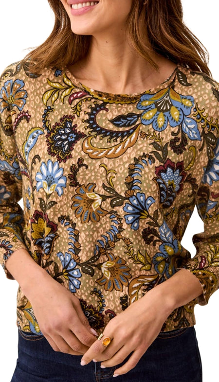 Long Sleeve Split Neck Sweater With Piping