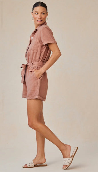 Rolled Hem Utility Romper