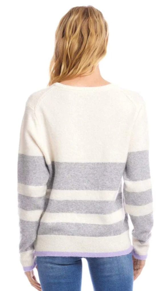 Stripe V Neck Sweater