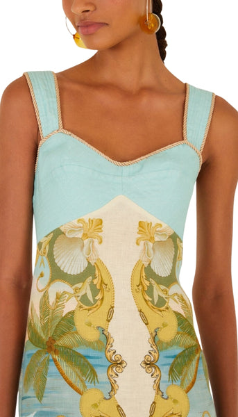 Royal Sea Sleeveless Maxi Dress