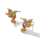 Enchanting Gem Hummingbird Post Earrings
