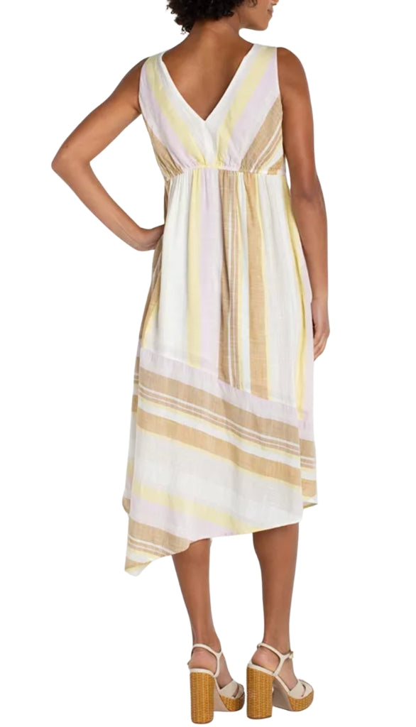 Sleeveless V Neck Asymmetrical handkerchief dress