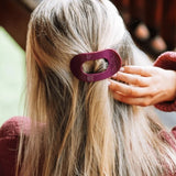 Small flat round clip-Mulberry