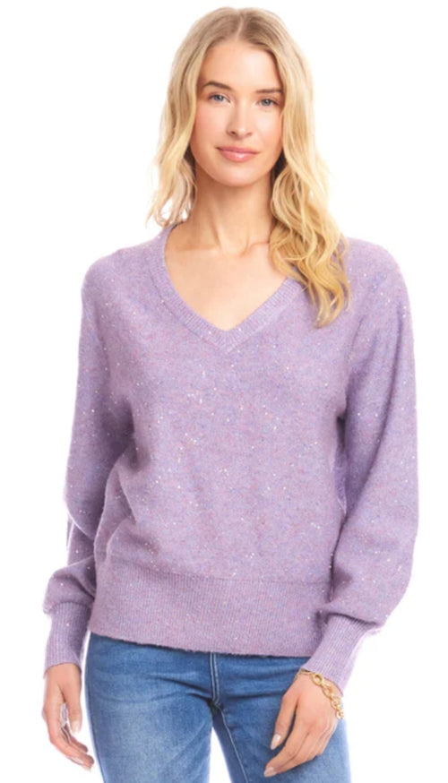 Sequin V Neck Sweater